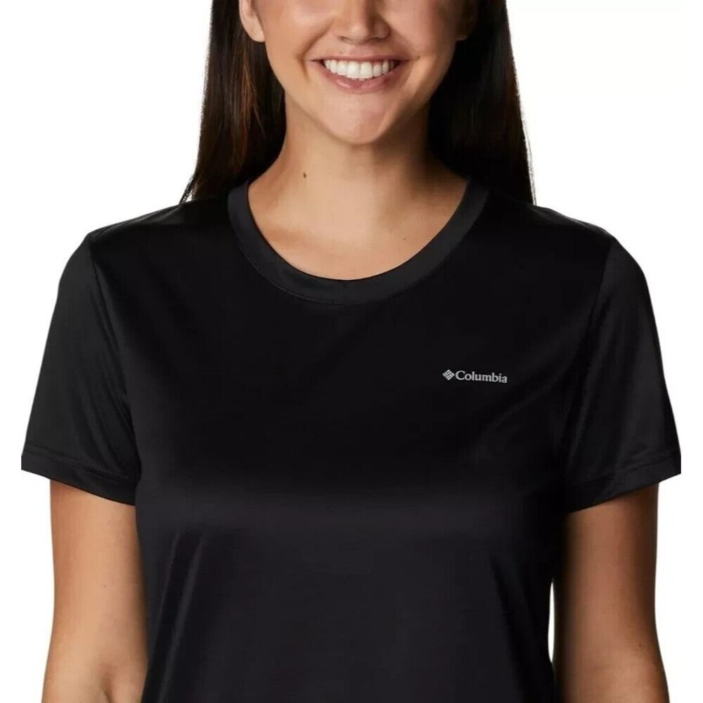 Columbia Womens Pullover Hike T-Shirt Crew Neck Short Sleeve Black Size XS